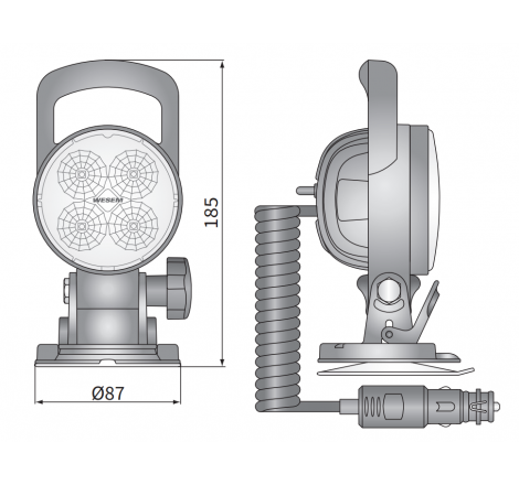 Lampa robocza z kablem pod zapalniczkę