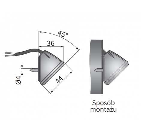 lampa robocza LED skośna