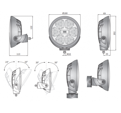halogen dalekosiężny LED