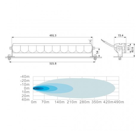 Halogen reflektor drogowy dalekosiężny SKYLED Aries 20" LED BAR 12/24V – 522 mm