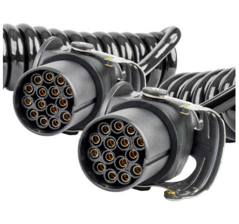Przewód spiralny naczepy TIR 2x 15 PIN 5m 24V | Truck Zone