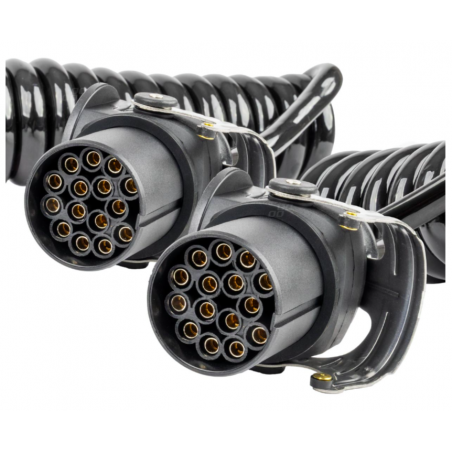 Przewód spiralny naczepy TIR 2x 15 PIN 5m 24V | Truck Zone