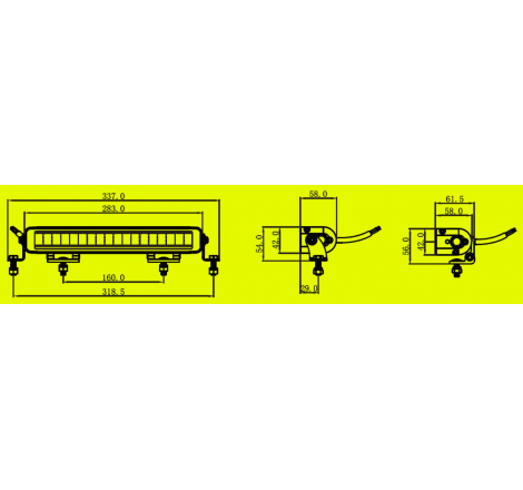 Halogen reflektor drogowy dalekosiężny LED BAR SKYLED SLIDE 11,2'' (283 mm)