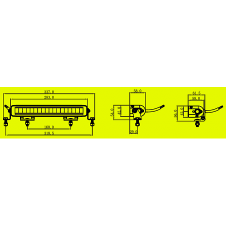 Halogen reflektor drogowy dalekosiężny LED BAR SKYLED SLIDE 11,2'' (283 mm)