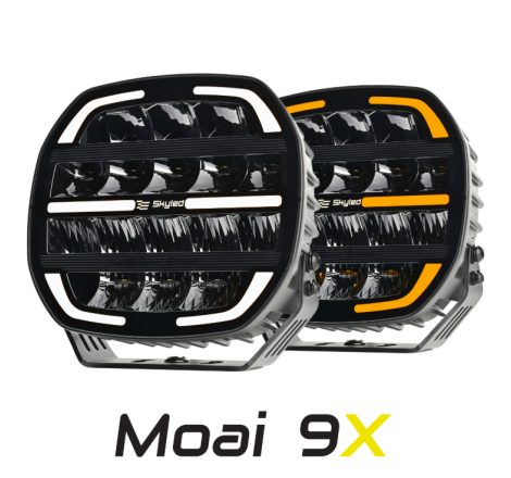 Halogen reflektor dalekosiężny SKYLED Moai 9X Black (biała/pomarańczowa pozycja)