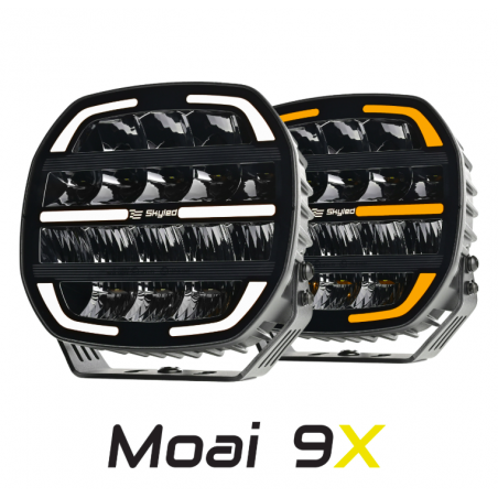 Halogen reflektor dalekosiężny SKYLED Moai 9X Black (biała/pomarańczowa pozycja)