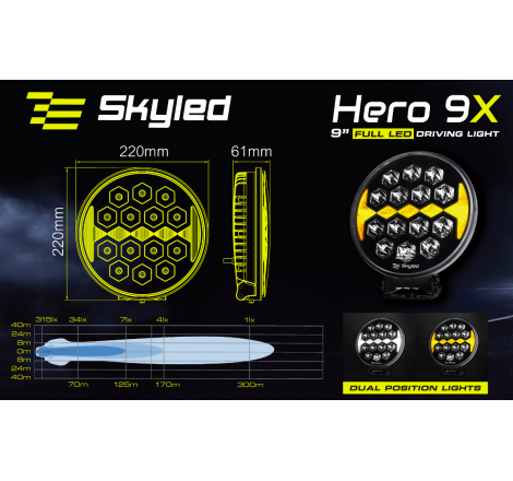Halogen reflektor dalekosiężny SKYLED HERO 9X FI220 (100W)