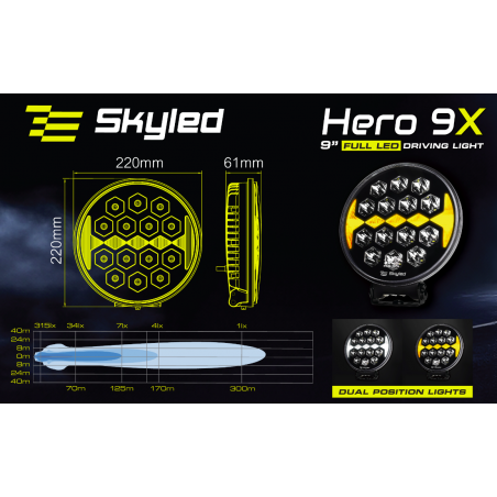 Halogen reflektor dalekosiężny SKYLED HERO 9X FI220 (100W)