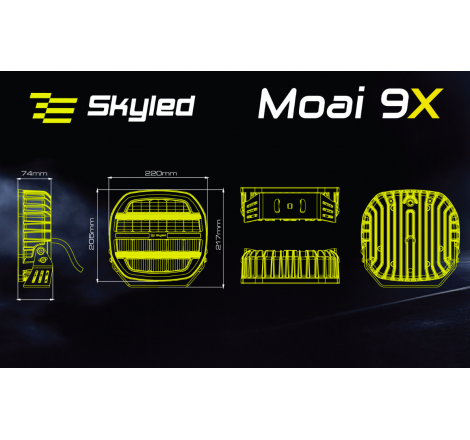 Halogen reflektor dalekosiężny SKYLED Moai 9X White (biała/pomarańczowa pozycja)