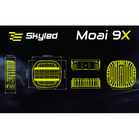 Halogen reflektor dalekosiężny SKYLED Moai 9X White (biała/pomarańczowa pozycja)