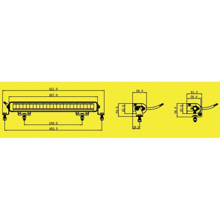 Halogen reflektor drogowy dalekosiężny LED BAR SKYLED SLIDE 14,5'' (367 mm)