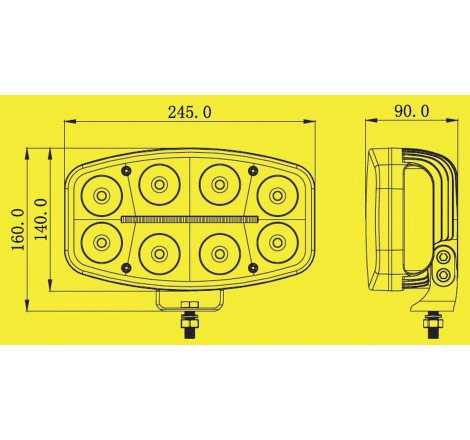 Halogen prostokątny LED