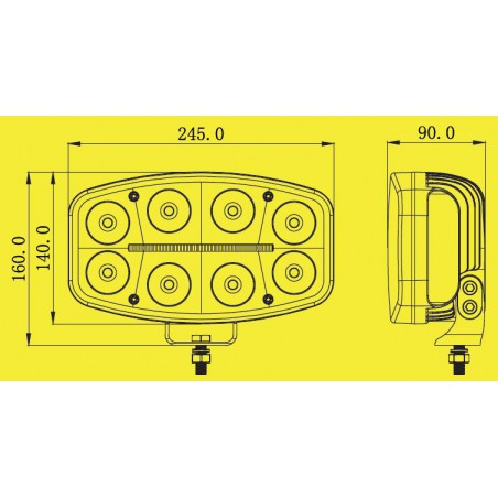 Halogen reflektor drogowy dalekosiężny SKYLED Jumbo Octan Black FULL LED