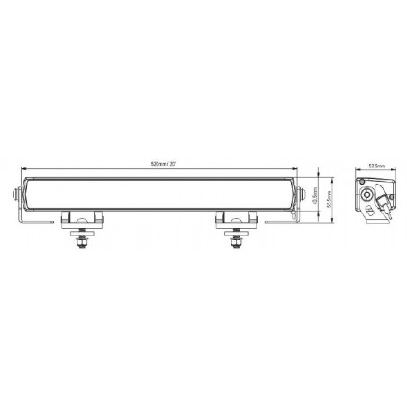 Halogen reflektor drogowy dalekosiężny SKYLED APUS PRO 20 (515 mm) LED BAR SUPER SLIM